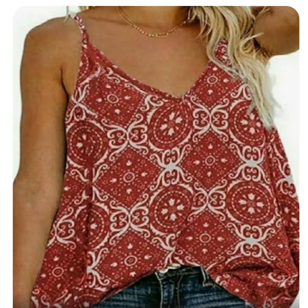 Tecrew bandanna print spaghetti strap top size x large like new
